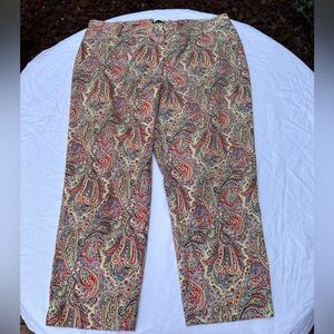 Talbots Heritage Women's Paisley Cropped / Capri Pants - 25.5” Inseam